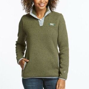 L.L. Bean Women's Green Fleece, LL Bean pullover, fleece pullover XS